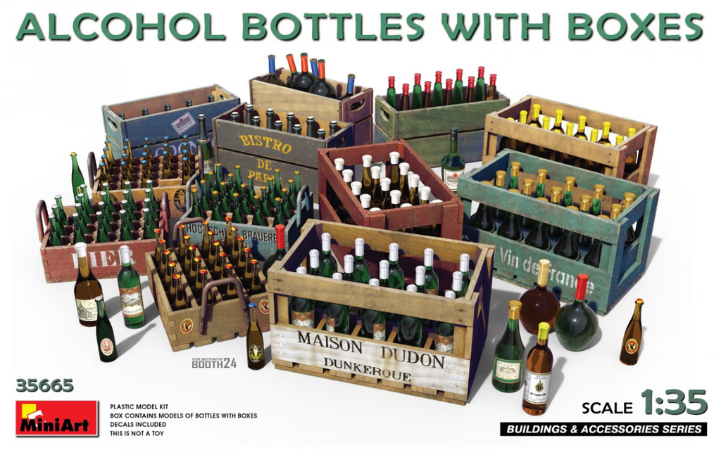 [MNT 35665] MiniArt: Alcohol Bottles & Boxes Accessoires Modelbouw 1/35 │ Ref. 35665