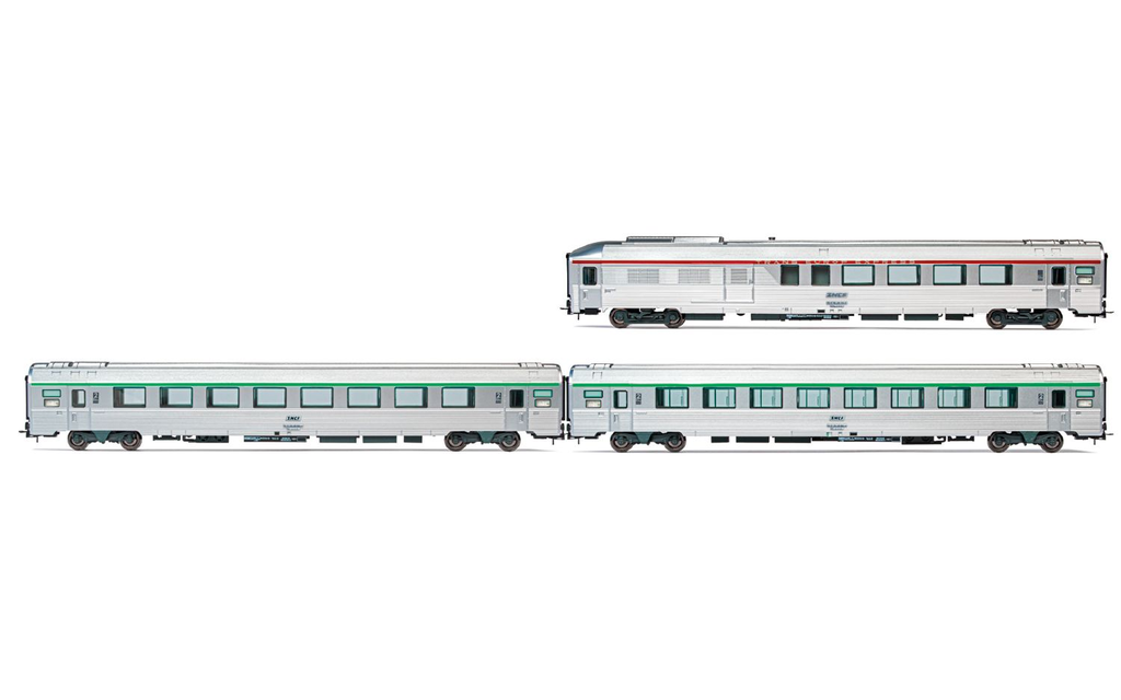 Jouef : voitures Mistral 69 " étoile du nord " B3Dtux-D8u-B91/2TU avec cartouche Corail SNCF