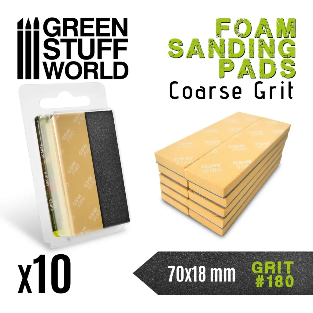 [GSW 10768] Green Stuff : Eponge Abrasive Grain 180 (10pcs)