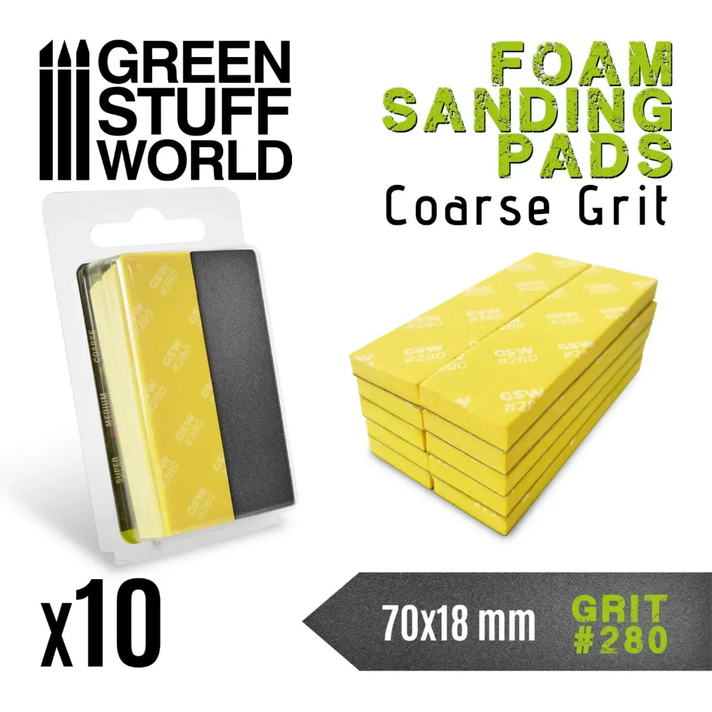 [GSW 10769] Green Stuff : Eponge Abrasive Grain 280 (10pcs)