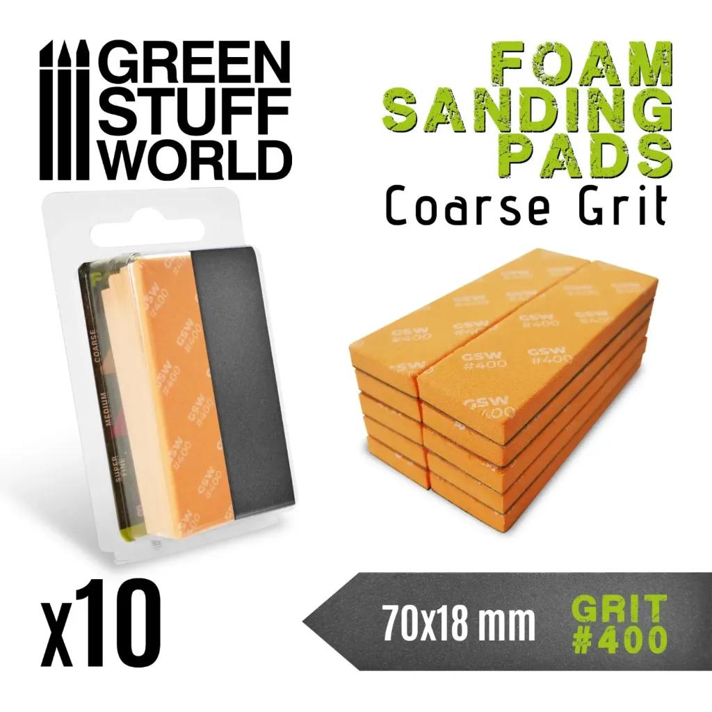 [GSW 10770] Green Stuff : Eponge Abrasive Grain 400 (10pcs)