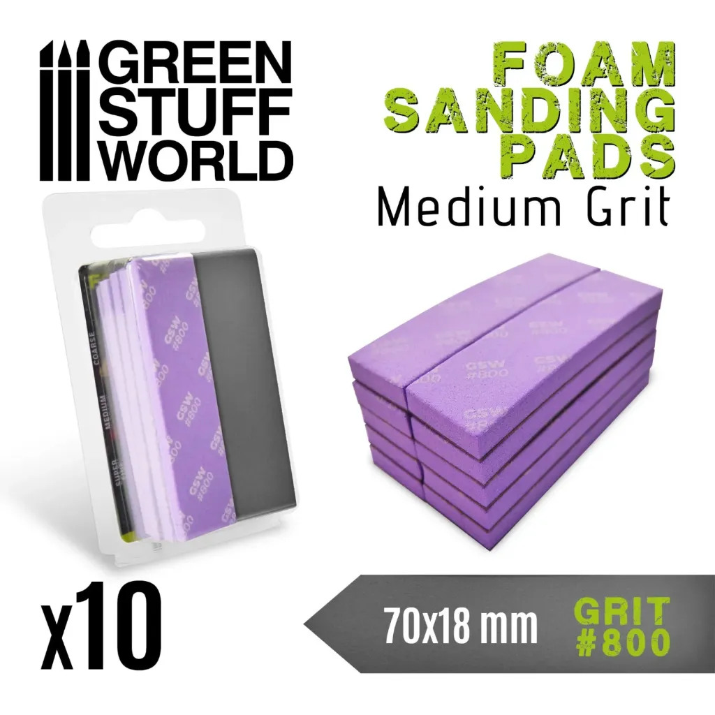 [GSW 10772] Green Stuff : Eponge Abrasive Grain 800 (10pcs)