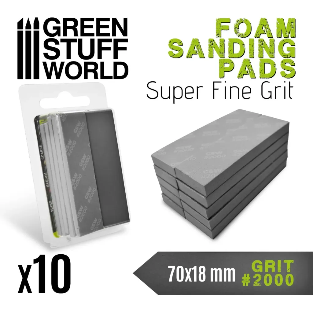 [GSW 10774] Green Stuff : Eponge Abrasive Grain 2000 (10pcs)