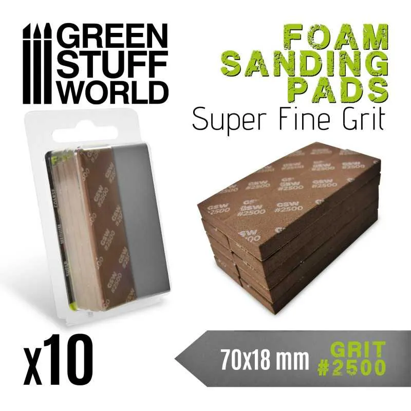 [GSW 10775] Green Stuff : Eponge Abrasive Grain 2500 (10pcs)