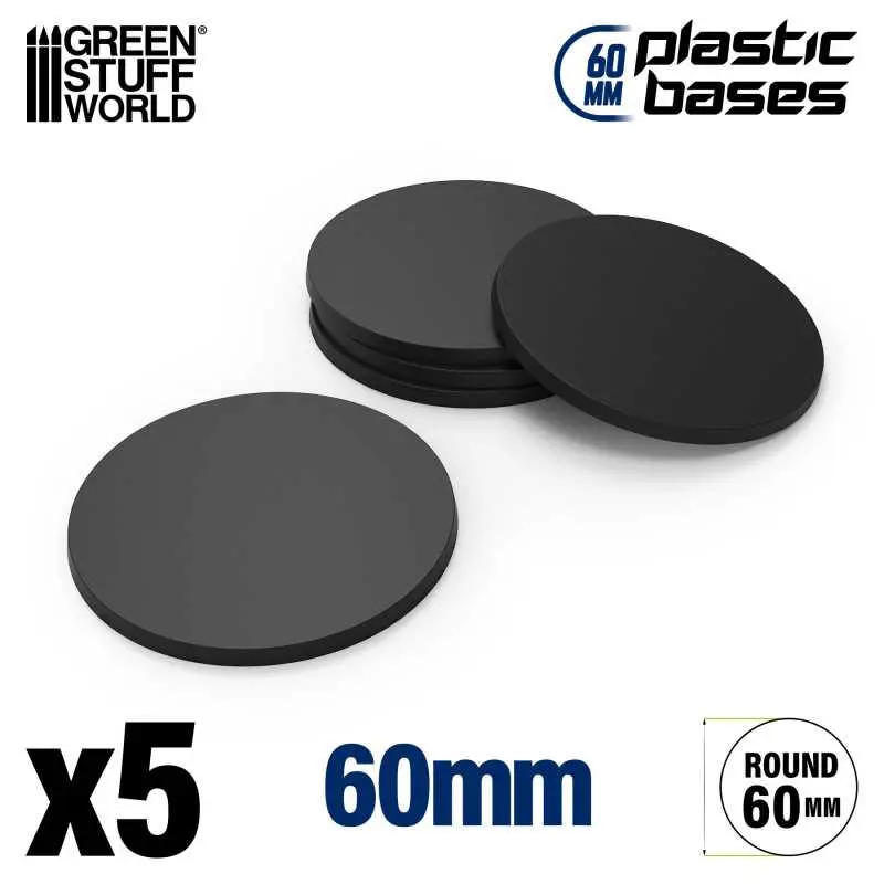 [GSW 11274] Green Stuff : Plastic Bases - Round 60 mm BLACK (5pcs)