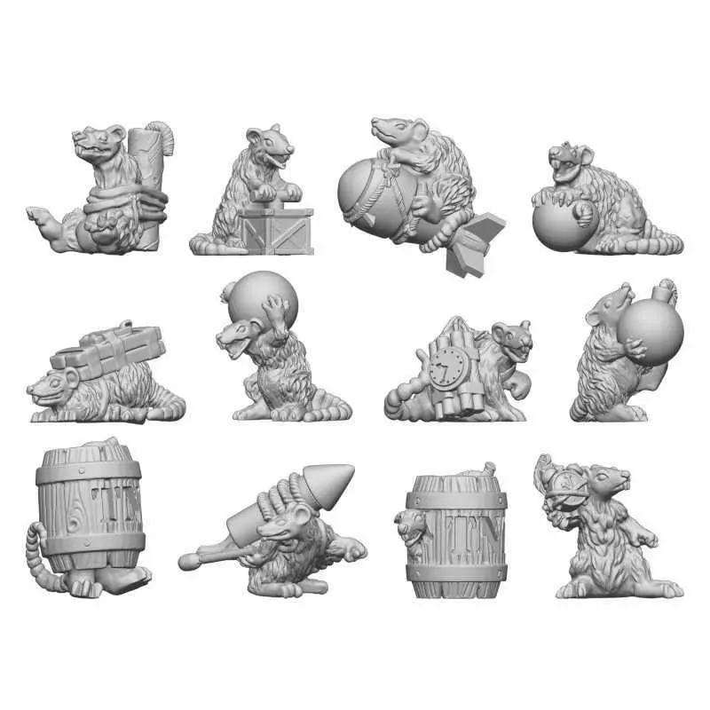 Green Stuff : Bomb Rats (30pcs)(1/48) │ Animals • Resin Bits