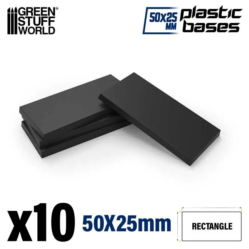 [GSW 11432] Green Stuff : Plastic Rectangular Bases 25x50mm (10pcs)