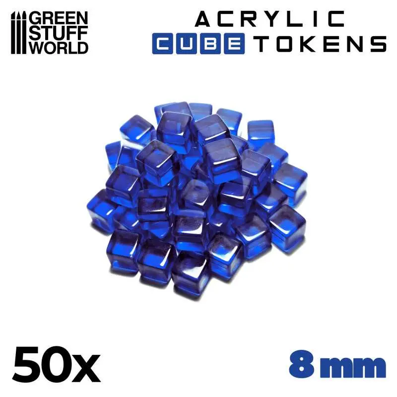 [GSW 3789] Green Stuff : Jetons Cubes Bleus 8mm 