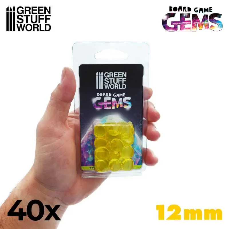 Plastic Gems 12mm - Yellow