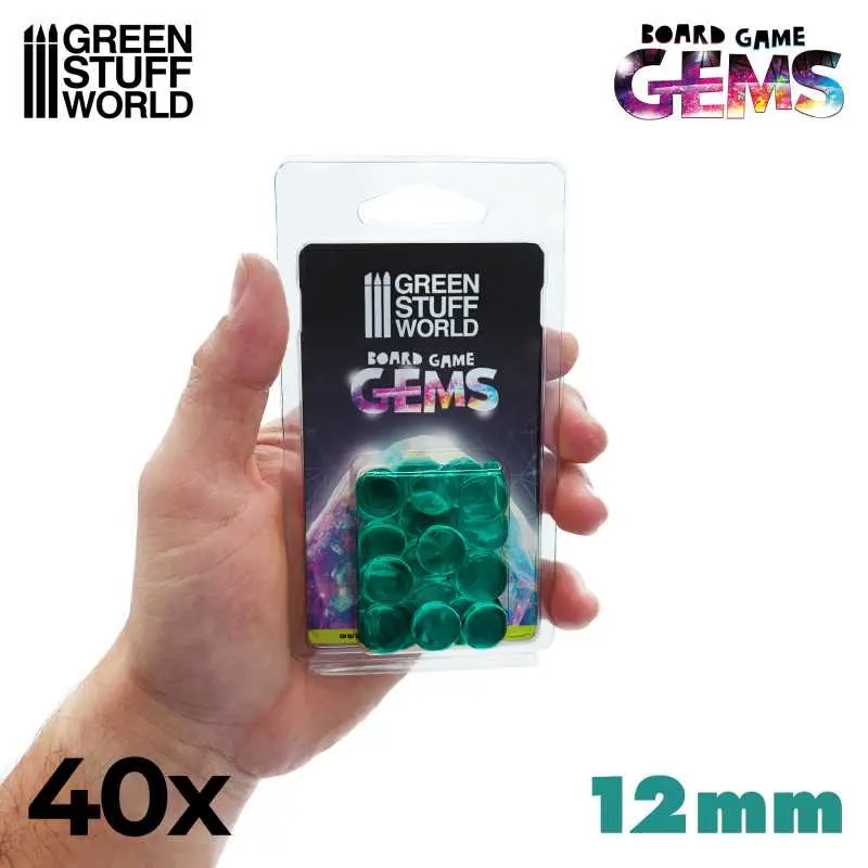 Green Stuff : Gemmes en plastique 12mm - Turquoise 