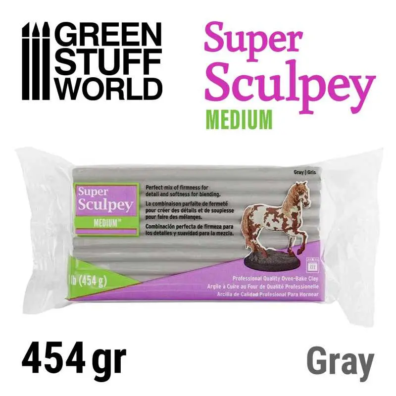 [GSW 1275] Green Stuff : Super Sculpey - Medium "Gris"  (454gr)