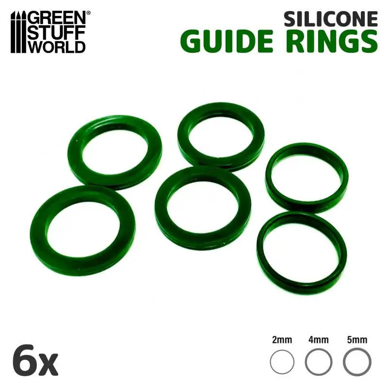 [GSW 1444] Green Stuff : Anneaux Guide en Silicone pour rouleau à Texturer
