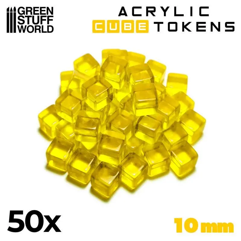 [GSW 1563] Yellow Acrylic Cube tokens