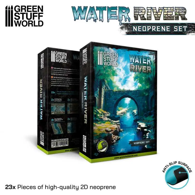 [GSW 1662] Green Stuff : Décor 2D "Water River" │ Neoprene Terrain Set