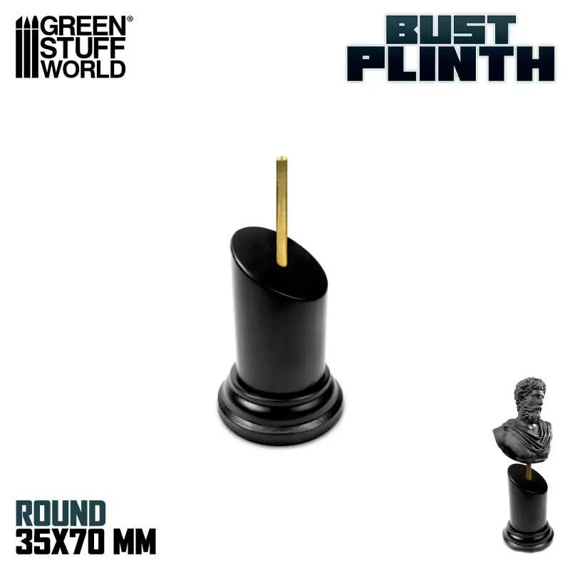 [GSW 1815] Tapered Round Bust Plinth 3.5x3.5cm Black