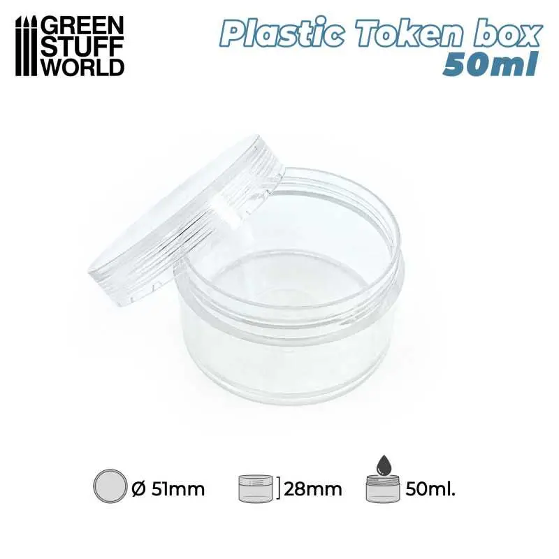 Green Stuff World : Conteneur pour Jetons en Plastique (50 ml) │ Rangement & Organisation Jeux