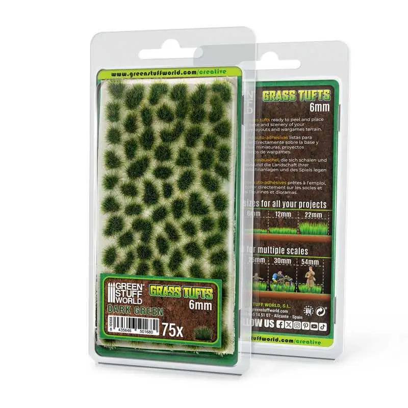 Static Grass Tufts 6 mm - Dark Green