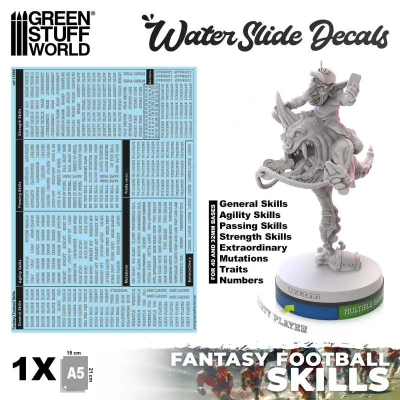 [GSW 13560] Green Stuff : Decalcomanies pour Fantasy Football et Blood Bowl skills