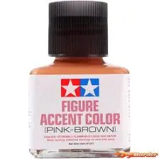 [TYA 87201] Tamiya : Figure Accent Color Pink-Brown / Jus enamel Rose - Brun (copie)