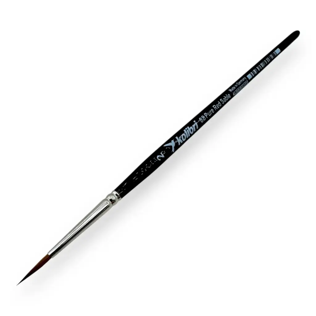 Kolibri : Water Colour Brushs Red Sable Silver ferrules Short handles        