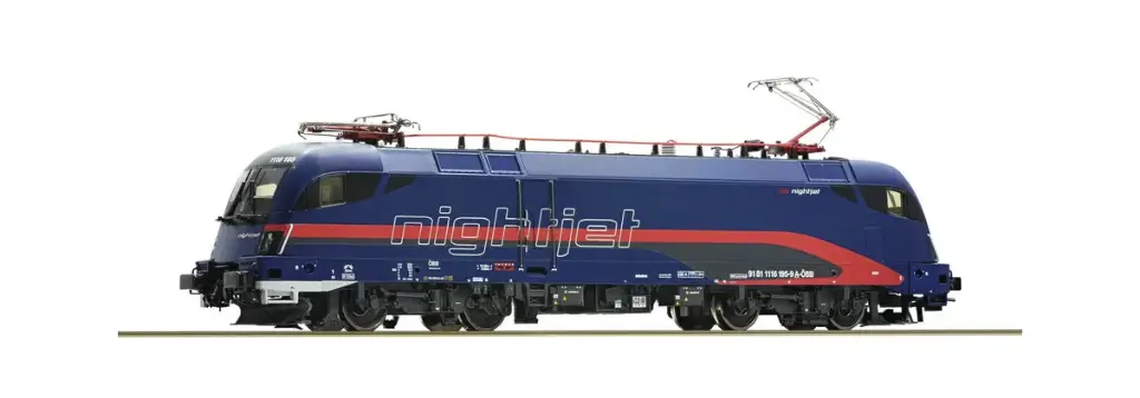 Roco : Locomotive Électrique (#1116 195-9) de la OBB Nightjet │ DC Digital Sons Époque VI HO - 1/87 (Réf : 70496)