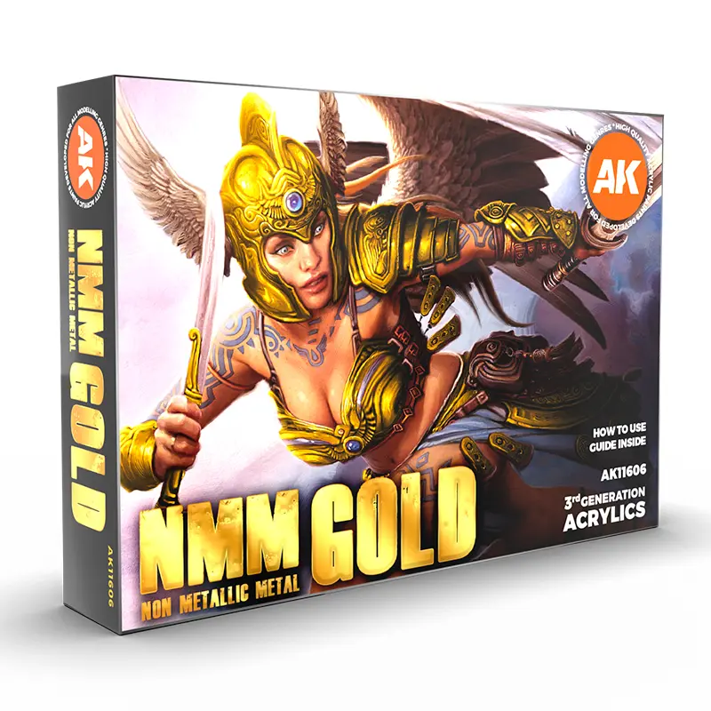 AK Interactive : Non Metallic Metal Gold (6pcs) │ 3rd Generation Acrylics
