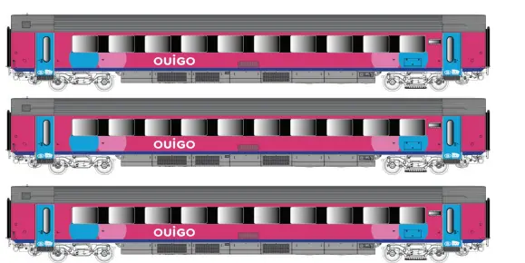[LSM 43558AC] Lsmodels : Voitures I11 OUIGO (1° -2°-2°) SNCB-NMBS AC Epoque VI