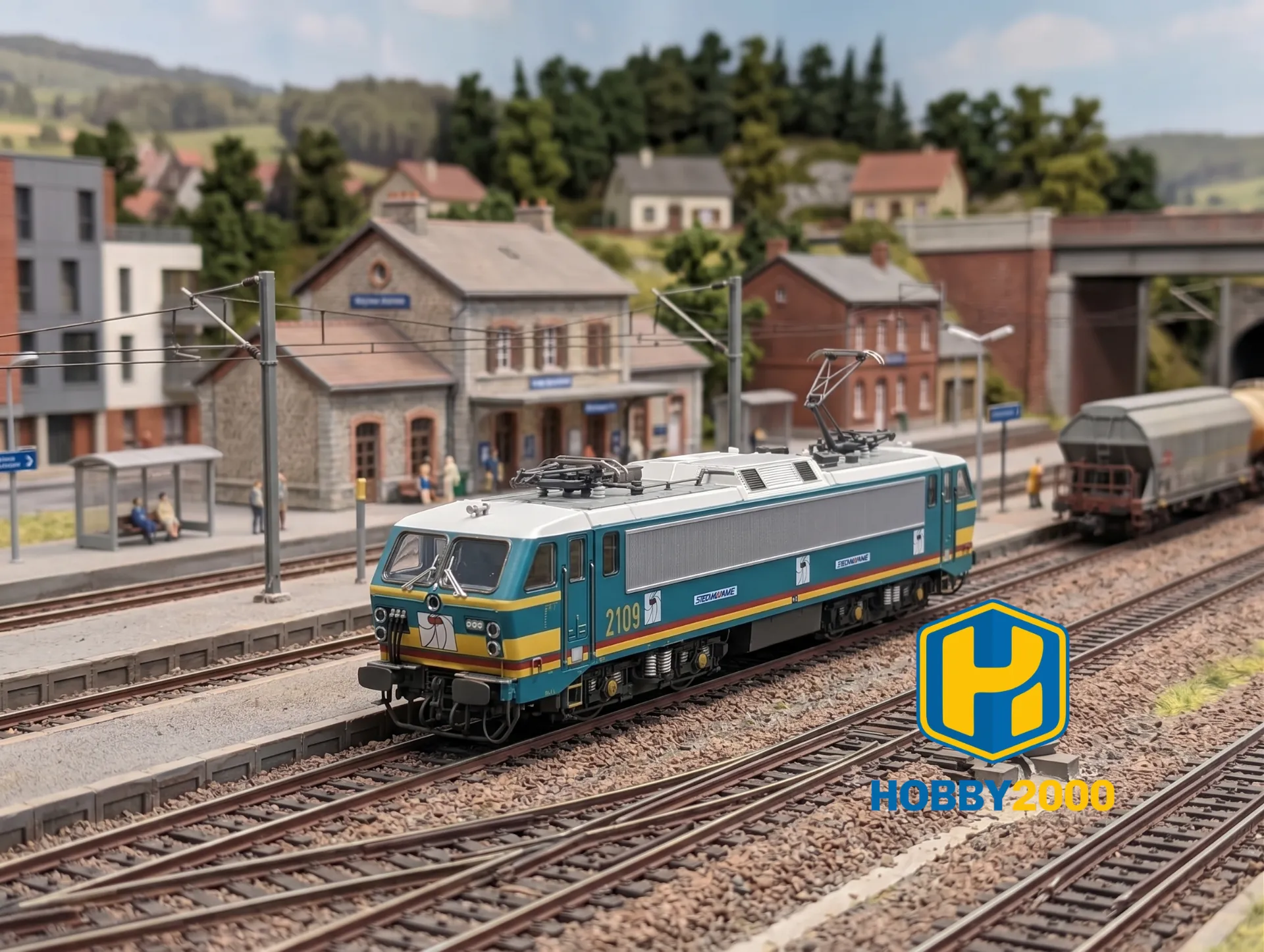 [LSM 12081DCS] LS Models : Locomotive Électrique (#2109) de la SNCB-NMBS Turquoise Ligne Jaune │ DC Digital Sons Époque V HO - 1/87 (Réf : 12081DCS)