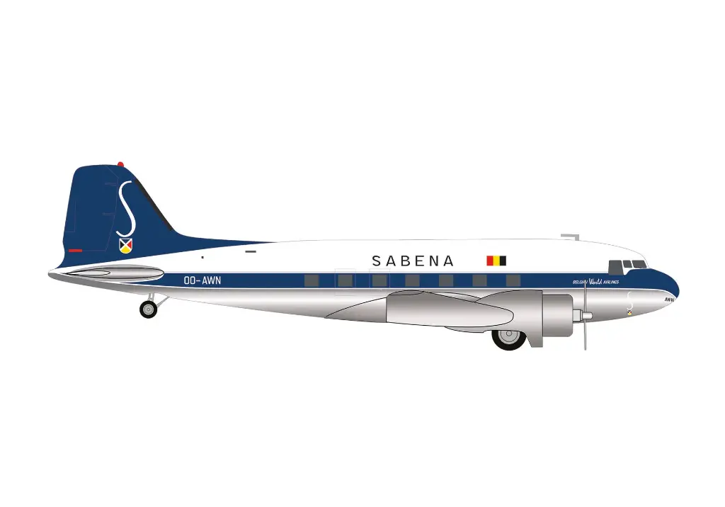 Herpa : Douglas DC-3 Sabena 00-AWN