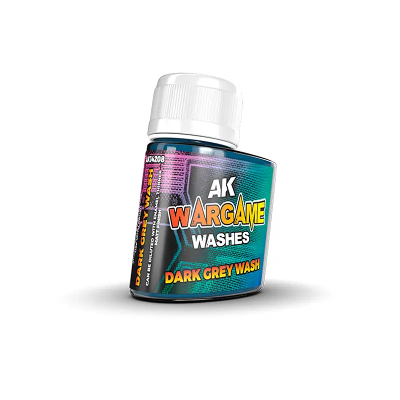 [AK AK14208] Ak : Wash "Dark Grey" (35ml) │ Wargame Washes
