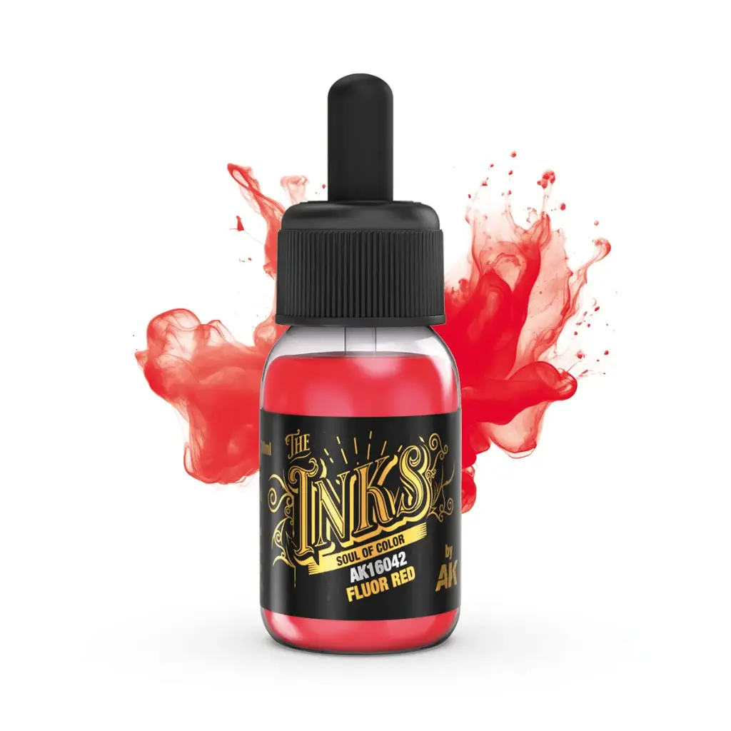 [AK AK16042] Ak : Fluor Red (30ml) │ The Inks