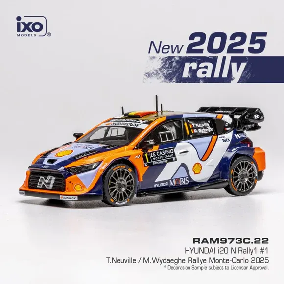 Ixo Models : Hyundai i20 N Rally1 │ No.1 Monte Carlo 2025 - T.Neuville [1/43]