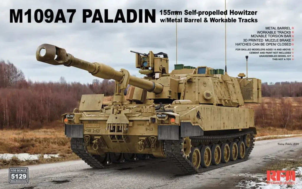 M109A7 Paladin w/metal barrel & workable tracks