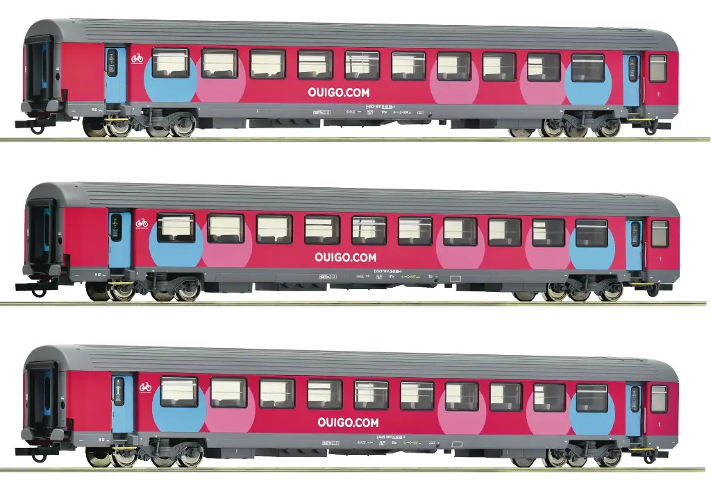 Roco : Set de Voitures Voyageurs Ouigo SNCF 