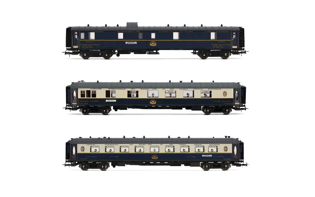 Rivarossi : Edelweiss Pullman Express set 1/2 (VPC Côte d'Azur + VP Étoile du Nord) 
 │(3Pcs) Epoque II - CIWL