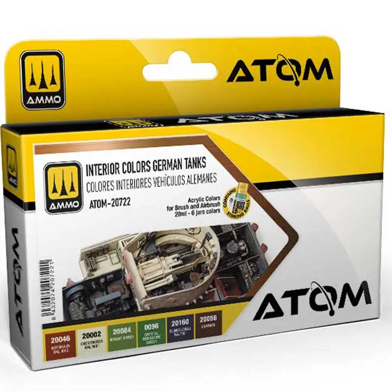 Ammo MIG : Set acrylique Interior Colors German Tank Pack 6 Pots