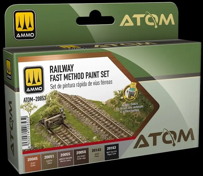 Ammo MIG : Set acrylique Railway Fast Method Paint Set 6 pots