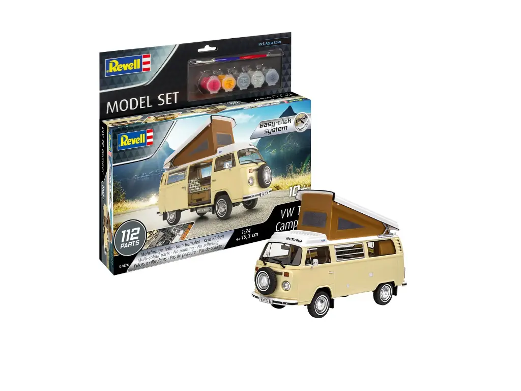 Revell : Volkswagen T2 Camper │ Avec Kit de peinture - Easy Click