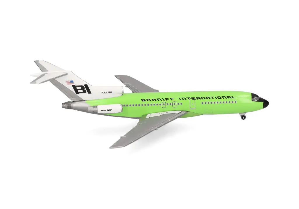 [HER 537988] Herpa : Boeing 727-100 "Lime Green" │ Braniff International - Reg. N300BN [1/500]