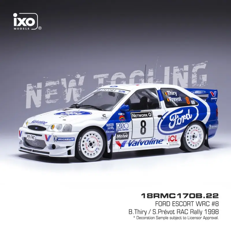 Ixo Models : Ford Escort WRC │ No.8 RAC Rally 1998 B. Thiry - S. Prevot [1/18]