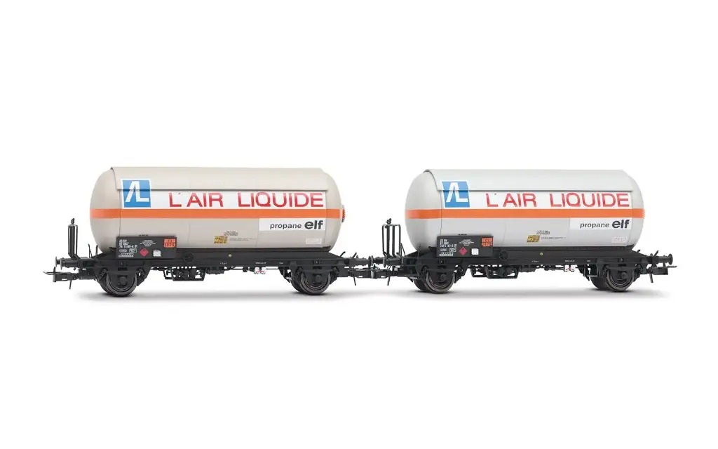 Jouef : 2 wagons gaziers à 2 essieux avec toit pare soleil, « Air Liquide »