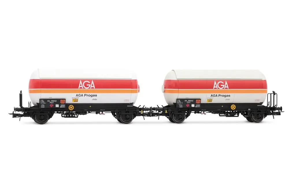Jouef : 2 wagons gaziers à 2 essieux, « AGA Progas »