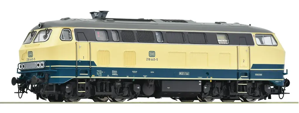 Roco : Locomotive Diesel 218 445-5 Creme et bleu