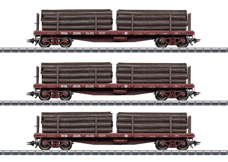 Marklin : Coffret de wagons plats US