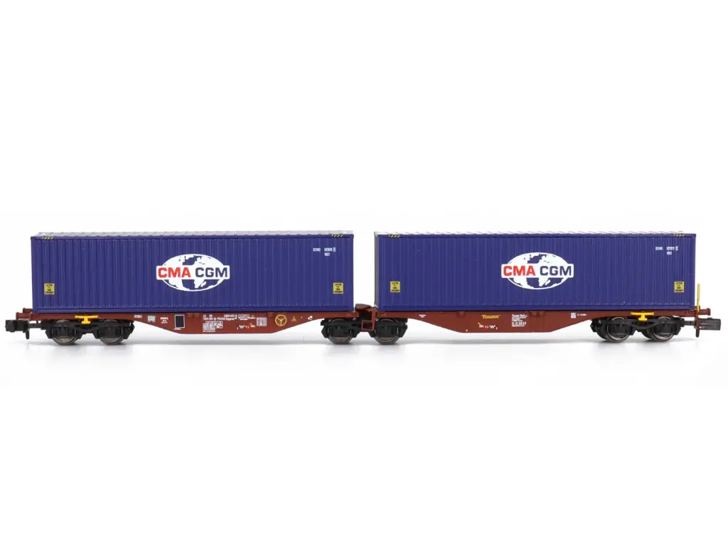 REE : Wagon Sggrs 80 Touax 2 conteneurs CGA-CGM 