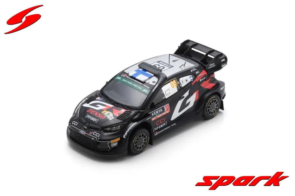 Spark model : TOYOTA GR Yaris Rally1 HYBRID No.69 TOYOTA GAZOO Racing WRT Winner Rally Safari 2024 K. Rovanperä - J. Halttunen