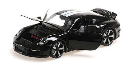 Minichamps : Porsche 992 Sport classic 2022 Noir "Ouvrant" [1/18]