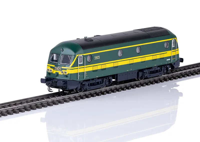 Marklin : Locomotive Diesel (#5905) SNCB/NMBS - Verte Bandes jaunes │ Alternatif MFX+ Son