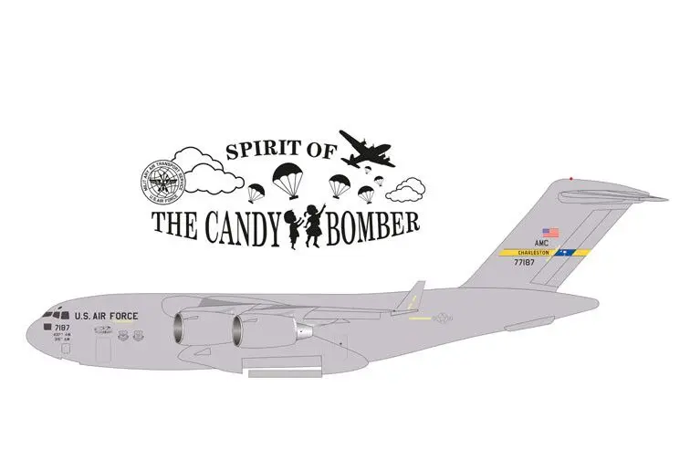 Herpa : Boeing C-17A U.S. AF 437th Airl. W. Spirit o/t Candy Bomber  [1/500]