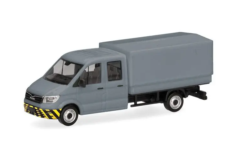Herpa : MAN TGE Benne Baché Gris Foncé